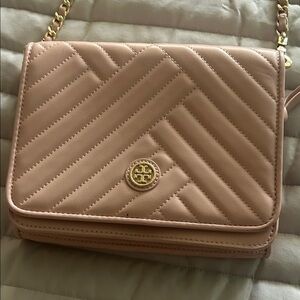 Tory Burch Blush Quilted Crossbody Bag